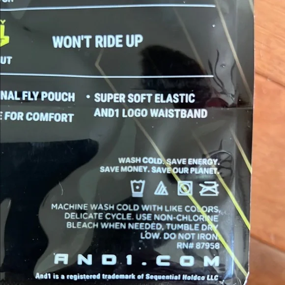 NWT 2XL AND1 Men's Pro Platinum 6-Inch Boxer Briefs Support Fly Pouch – 6-Pack - Picture 5 of 5